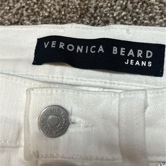 Veronica Beard White Carly Kick Flare High Rise Jeans Size 29/8 Stretch Zipper - Picture 6 of 16